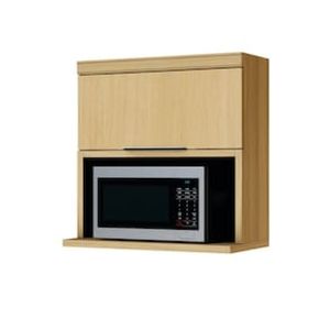 Armário Aéreo para Micro-ondas Nesher Marquesa com 1 Porta Basculante e 1 Prateleira Nature - 80cm de Largura