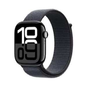 Apple Watch Series 10 GPS, Caixa preta brilhante de alumínio  46 mm - Pulseira loop esportiva Tinto