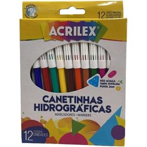 Canetinha Hidrográficas - Contém 12 Unidades