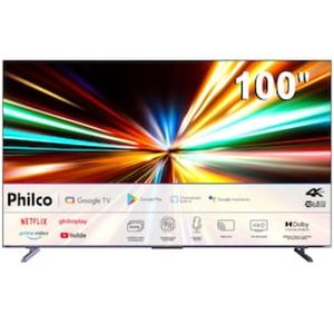 Smart TV 100" Philco Ultra HD 4K QLED P100SGA com Sistema Operacional Google TV, Processador Quad Core, Inteligência Artificial e Hands Free