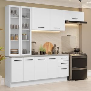 Armário de Cozinha Completa 270cm Branco Agata Madesa 11