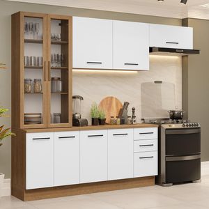 Armário de Cozinha Completa 270cm Rustic/Branco Agata Madesa 11