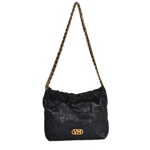 Bolsa De Ombro Matelassê Pequena Preto-dourado B1-138-01 Preto/Ouro