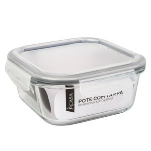 Pote em Borossilicato 800ml Tampa com Trava - ACASA