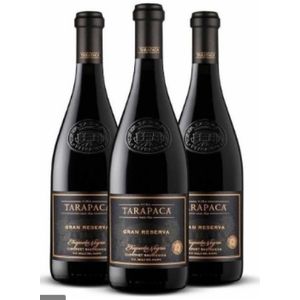 Combo 3 X Vinho Chileno Gran Reserva Etiqueta Negra Tarapacá 750ml