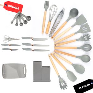 Conjunto 19 Peças Utensílios de Cozinha em Silicone Premium