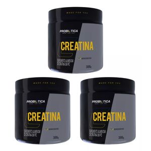 Kit 3x Creatina Pure Pote Probiótica 300g