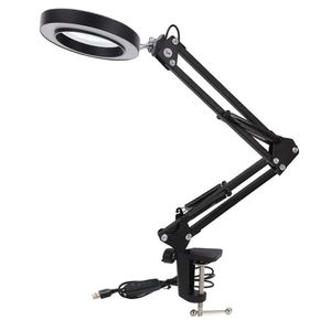 Luminária Led de Mesa Braço Giratório com Lupa 5X Preto