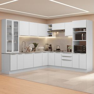 Armário de Cozinha Completa 566cm Banco Veludo Lux Madesa 01