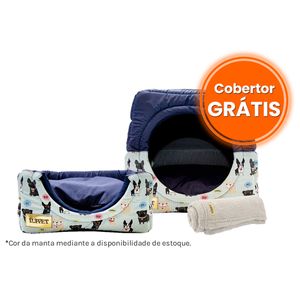 Cama Iglu e Toca Para Cachorro Impermeavel Luppet Azul Cachorrinho