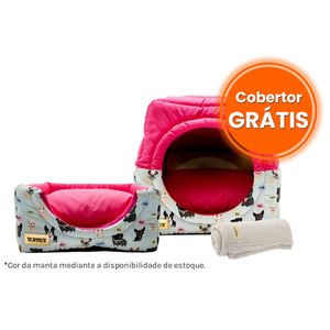 Cama Iglu e Toca Para Cachorro Impermeavel Luppet Rosa Cachorrinho