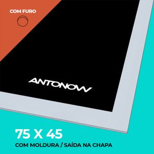 Chapa Vitrocerâmica 75 x 45 cm / Com Furo / Saída da Chaminé na Chapa / Com Moldura Inox