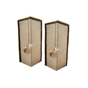 Kit 2 Arranhadores Para Gatos Canto de Sofá Sustentável Luppet Marrom