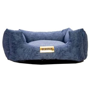 Cama Quadrada para Cachorro ou Gato Luppet Luxo Azul Petróleo