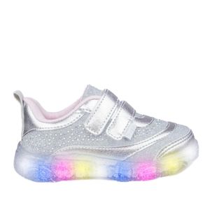 Tênis Infantil Menina Pampili Com Luzes 682.055 Prata