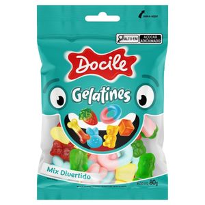Bala De Gelatina Docile Gelatines Mix Divertido 80g