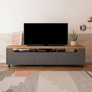 "Rack Artely Mercury com 2 Portas e 1 Gaveta, 200 cm de Largura, Ideal para TV de até 75"""