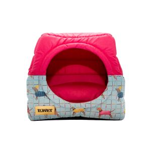 Cama Iglu e Toca Para Cachorro Impermeavel Luppet Rosa Pets