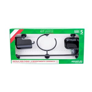 Kit Acessórios para Banheiro 5 Peças Varese Colar Cromado Cristal Stamplas