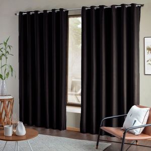 Cortina Blackout de Tecido Liso 2.60 x 2.30 Mts Vivalutex Lisboa Preto
