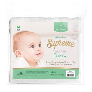 Kit de Toalha Fralda Supreme 3 Peças 100% Algodão - Incomfral