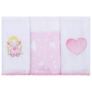 Kit de Toalha de Boquinha 3 Peças Bublim Encanto 34x40cm Boneca de Pano - Incomfral