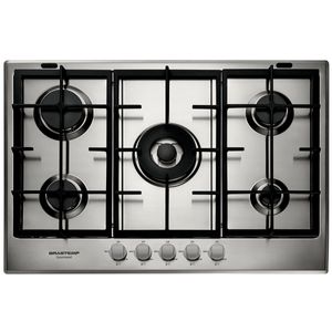 Cooktop a Gás Brastemp Gourmand 5Q Inox 75cm 220V BDK75DRBNA