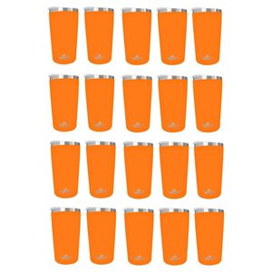 Kit 20 Copos Térmicos Aço Inox 420ML Branco p/ Água Cerveja Café - Quente e Frio