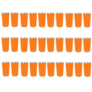 Kit 30 Copos Térmicos Aço Inox 420ML Branco p/ Água Cerveja Café - Quente e Frio