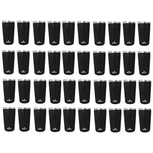 Kit 40 Copos Térmicos Aço Inox 420ML Preto p/ Água Cerveja Café - Quente e Frio