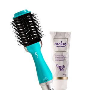 Escova Secadora e Alisadora Bela 220V + Creme Cachos