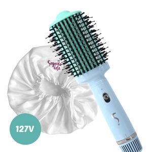 Kit Escova Secadora + Pente Alisador Isabella 110V + Touca