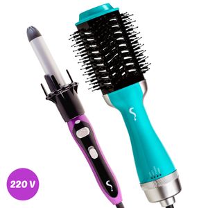 Kit Escova Secadora Bela Modela Legal 220V + Modelador de Cachos Automático Carol 28mm Bivolt - Segredo Dela