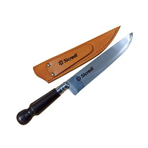Faca 8" para churrasco Cabo Madeira com Bainha Sicredi