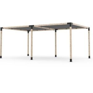 Pérgola Popsteel Dupla Fixa com Toldo Slim