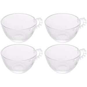 Conjunto com 4 Xícaras para Chá Wolff Pearl em Cristal - 180 ml