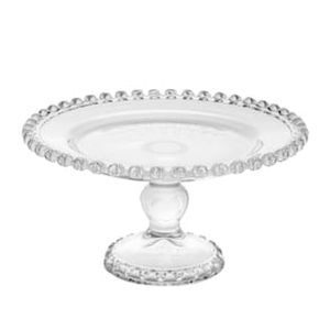 Prato Redondo de Cristal com Pé Lyor Coração  10x19,5cm (AxP)