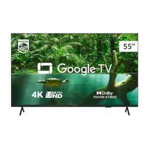 "Smart TV LED 55"" Ultra HD 4K Philips 55PUG7408/78 com Google TV, Comando de Voz, Wi-Fi, USB, Dolby Vision/Atmos, VRR/ALLM e Bluetooth"