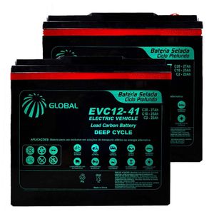 Par de Bateria Selada 12V 41Ah para Cadeira de Rodas Motorizada Global