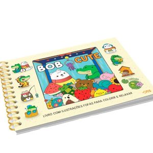 BOB CUTE   CAPA DURA - Livro com ilustrações fofas para colorir e relaxar - papel 180gr