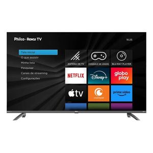 "Smart TV Philco Roku TV 55"" 4K Led Dolby Áudio PTV55G3ERSGB"