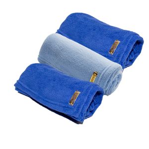 Mantinhas para cachorro e gato com 3 unidades , manta cobertor de pelo Azul