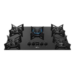 Cooktop a Gás 5 Bocas Fit Line Trempe Iron Bivolt - Fischer