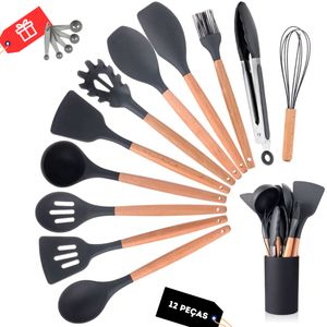 Conjunto 12 Peças Utensílios de Cozinha em Silicone Premium