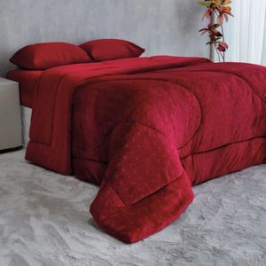 Edredom Queen Size Bella Enxovais Plush Splendore Vermelho