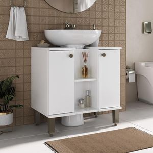 Gabinete de Banheiro para Pia de Sobrepor 2 Portas 60,4cm Multimóveis CR10137