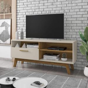 Rack para TV até 55 Polegadas com Nichos e 1 Porta Retrô Multimóveis CR45293