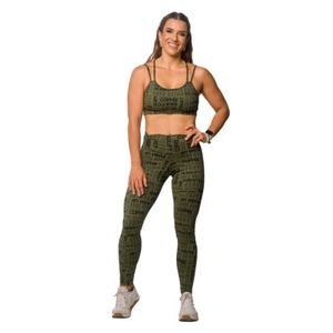 Legging Cos Drapeado Verde Militar