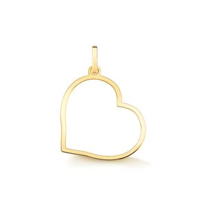 Pingente Coração Vazado em Ouro 18k