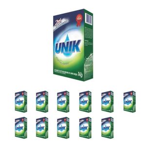 Kit Detergente para Lava-Louça Unik Brisa de Limão em Pó 1kg com 12 unidades